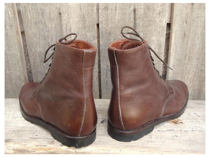Autre Marque James Armstrong Brown Grained Leather Lace-up Ankle Boots - view 4