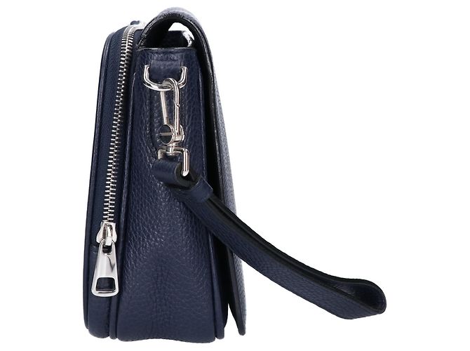 Borsa a pochette Bally Steon in pelle martellata con logo impresso Blu navy - vista 4