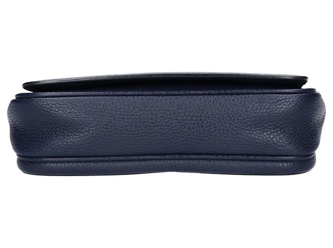 Borsa a pochette Bally Steon in pelle martellata con logo impresso Blu navy - vista 6