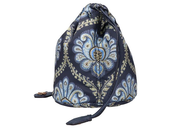Bolsa con cordón ETRO estampado Paisley Castaño Azul - vista 2