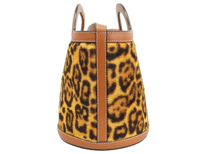 Picca borsa secchiello Marni con stampa leopardata Marrone - vista 3