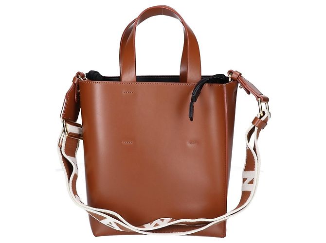 Borsa Tote Museo Mini 2-Way Marni Marrone - vista 3