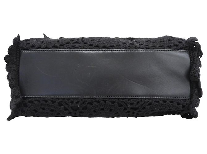 Borsa in pelle con pizzo traforato Sicily Nera Dolce & Gabbana Nero - vista 4