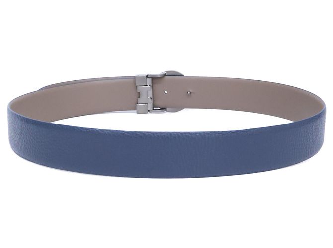 Ceinture en cuir à boucle logo Giorgio Armani Bleu - vue 3
