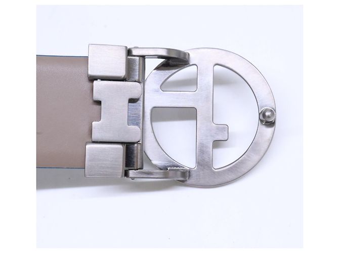 Ceinture en cuir à boucle logo Giorgio Armani Bleu - vue 5