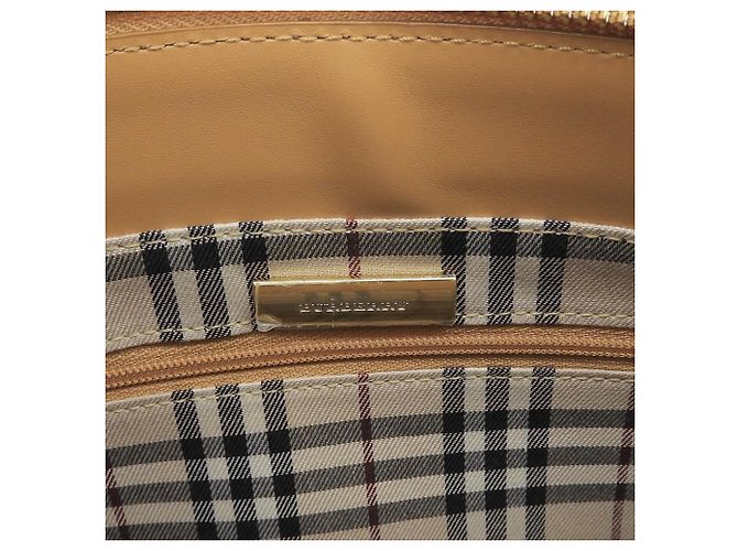 Borsa a tracolla Burberry in pelle beige - vista 6