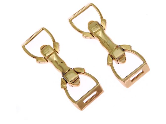Gemelli da uomo Cartier 18KT motivo staffa - vista 2