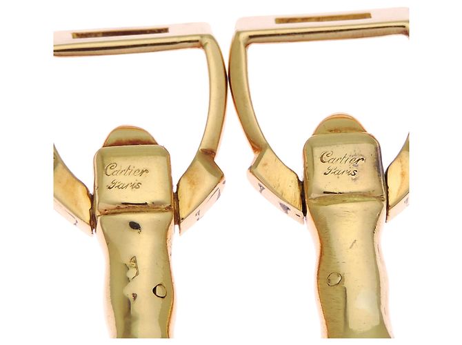 Gemelli da uomo Cartier 18KT motivo staffa - vista 4