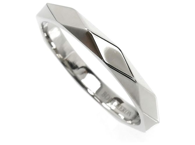Boucheron Pt950 Platinum Facettierter Medium Band Ring - Ansicht 2