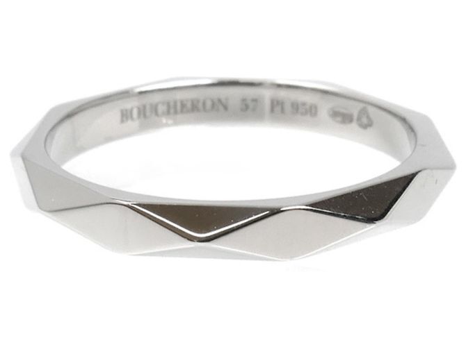 Boucheron Pt950 Platinum Facettierter Medium Band Ring - Ansicht 3