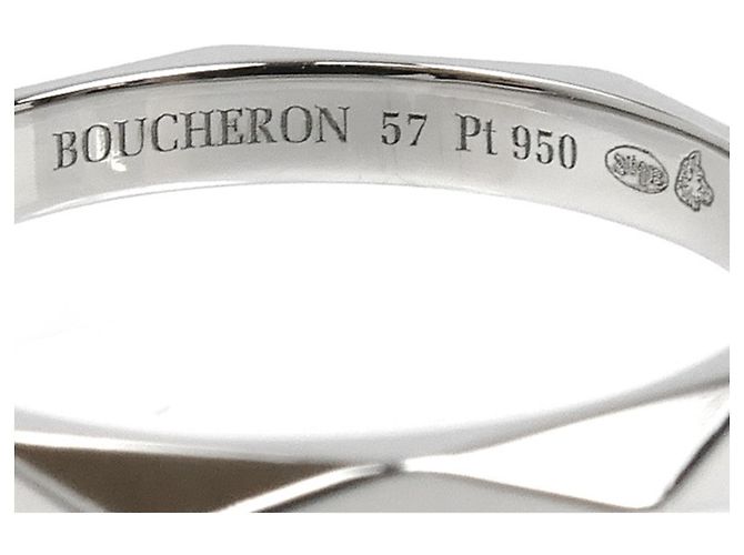 Boucheron Pt950 Platinum Facettierter Medium Band Ring - Ansicht 5