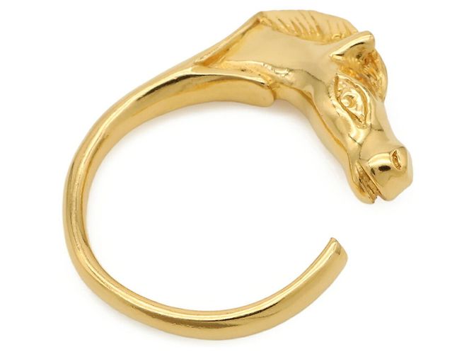 Hermès Anillo Hermes Cheval Horse Ring Dorado - vista 3