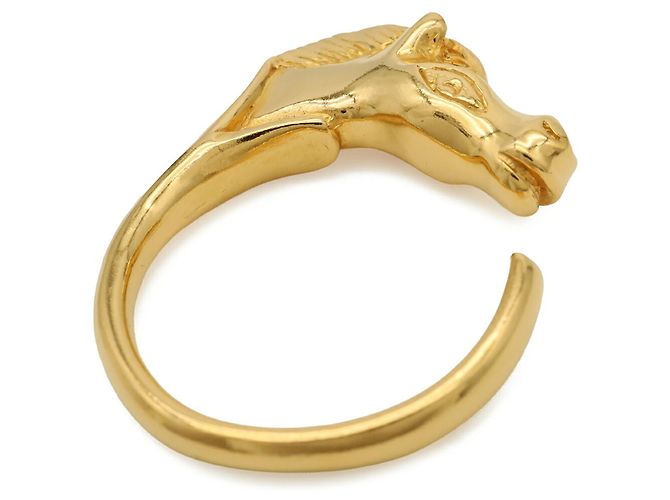 Hermès Anillo Hermes Cheval Horse Ring Dorado - vista 5