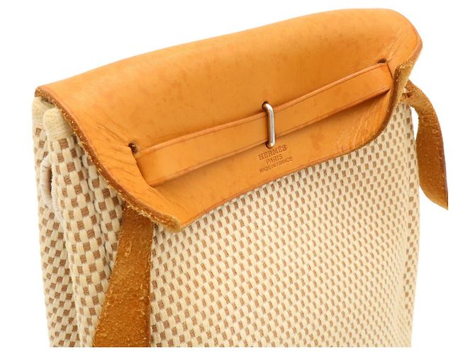 Bolso de hombro Hermès Herbag TPM Pochette Negro Amarillo - vista 5