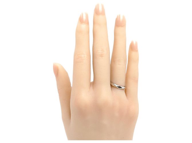 Anello fede Boucheron in platino e diamanti - vista 7