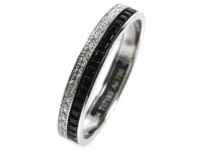 Bague alliance Boucheron en or blanc 18K et diamants - vue 2