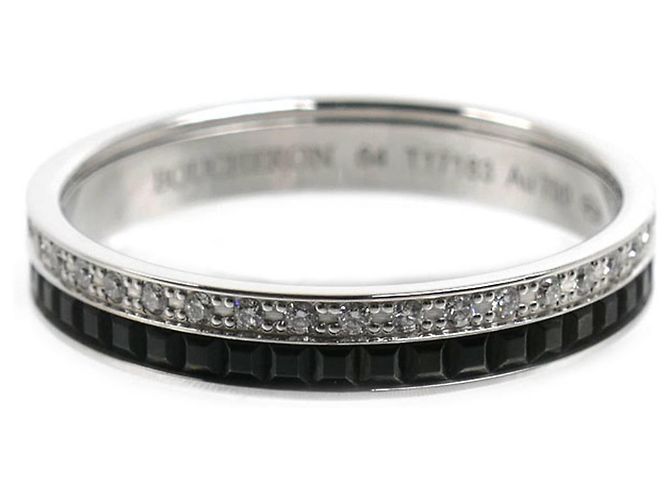 Bague alliance Boucheron en or blanc 18K et diamants - vue 3