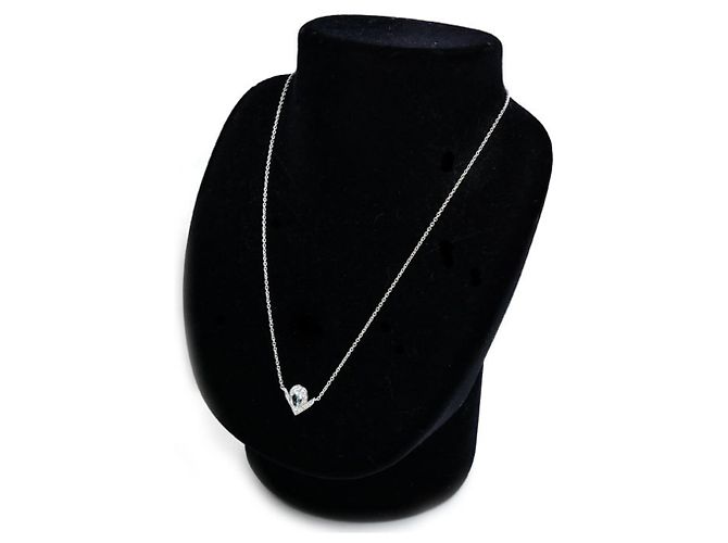 Collana Chaumet in oro bianco 18K con acquamarina e diamante - vista 6
