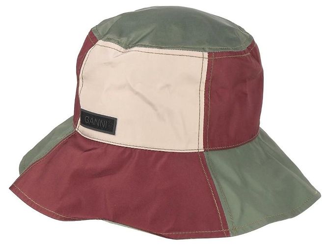 Ganni Colorblock Bucket Hat Braun Beige Grün - Ansicht 2