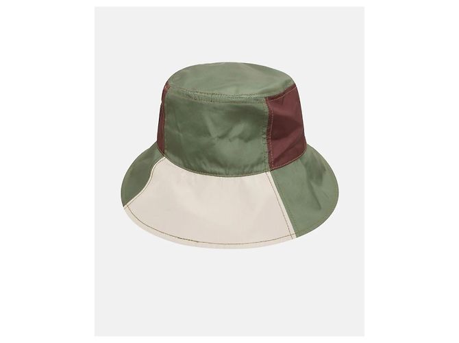 Ganni Colorblock Bucket Hat Braun Beige Grün - Ansicht 3