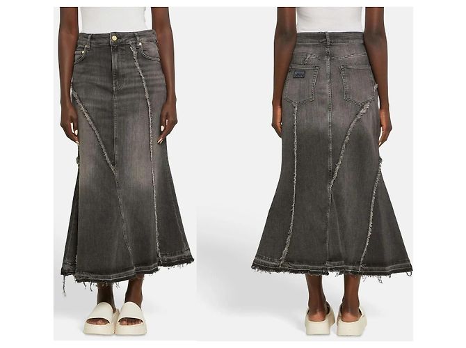 Ganni Denim Maxirock Schwarz - Ansicht 3