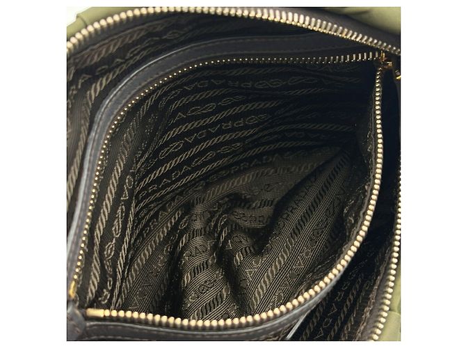 Borsa a tracolla Prada Tessuto Cachi Marrone scuro - vista 15