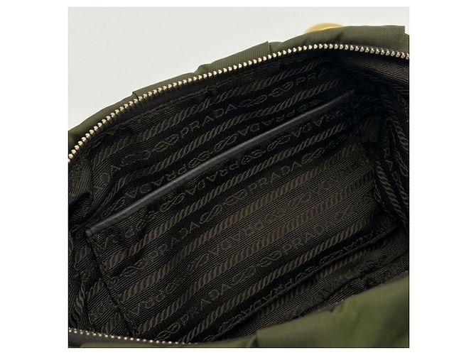 Borsa a tracolla Prada Tessuto Cachi Marrone scuro - vista 16