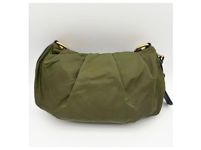 Borsa a tracolla Prada Tessuto Cachi Marrone scuro - vista 3