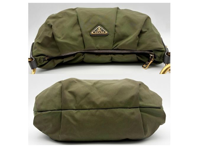 Borsa a tracolla Prada Tessuto Cachi Marrone scuro - vista 5