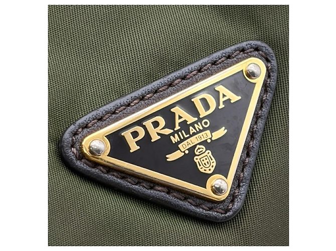 Borsa a tracolla Prada Tessuto Cachi Marrone scuro - vista 6