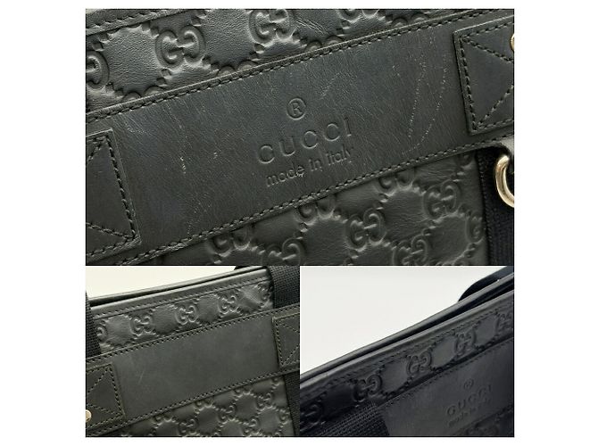 Bolso Tote Gucci Guccissima Sherry en cuero negro - vista 13
