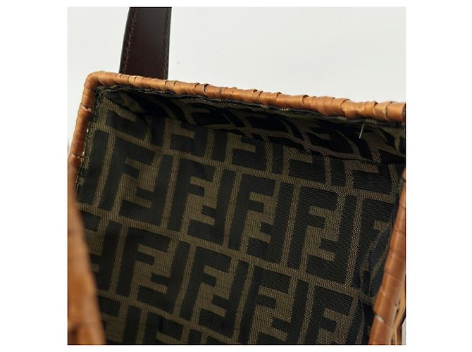Fendi Zucca Korbtasche Braun Dunkelbraun - Ansicht 19