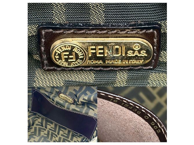Fendi Zucca Korbtasche Braun Dunkelbraun - Ansicht 21
