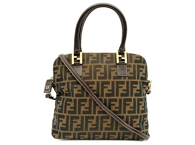 Borsa a tracolla Fendi Zucca Marrone - vista 2