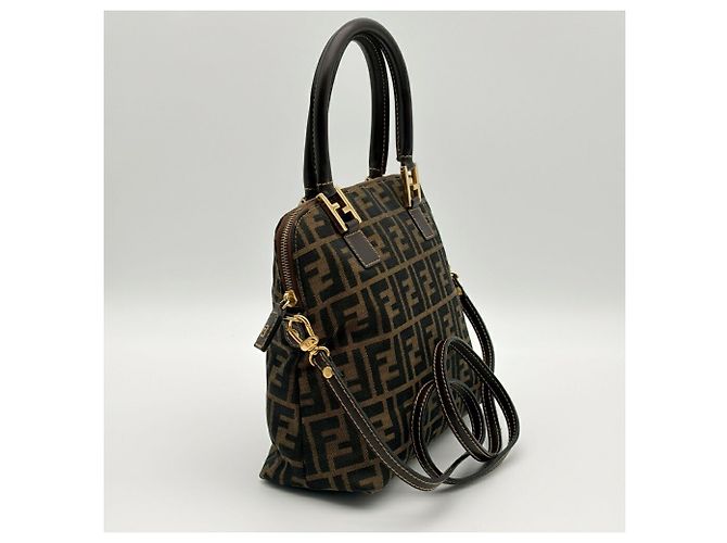 Borsa a tracolla Fendi Zucca Marrone - vista 4