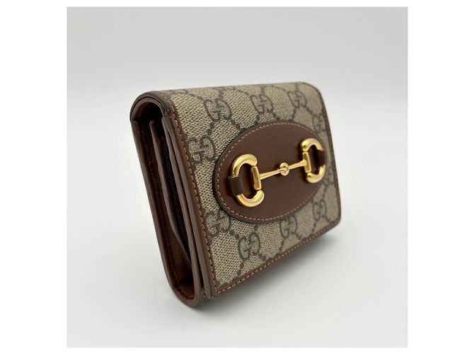 Cartera bi-fold Gucci - Horsebit 1955 Castaño Beige - vista 3