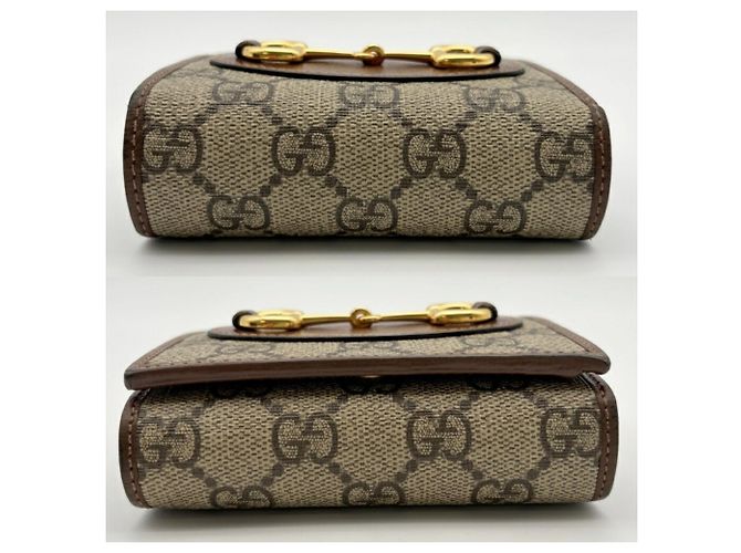 Cartera bi-fold Gucci - Horsebit 1955 Castaño Beige - vista 4