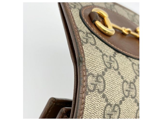 Cartera bi-fold Gucci - Horsebit 1955 Castaño Beige - vista 8