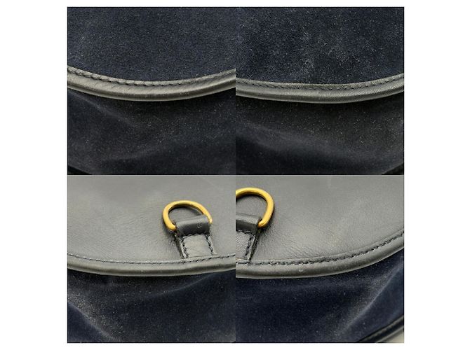 Borsa a tracolla/sling Gucci Horsebit in camoscio Blu navy - vista 14