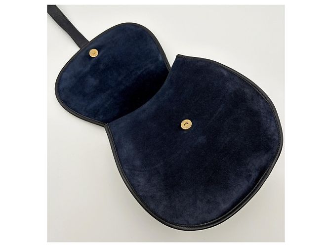Borsa a tracolla/sling Gucci Horsebit in camoscio Blu navy - vista 15