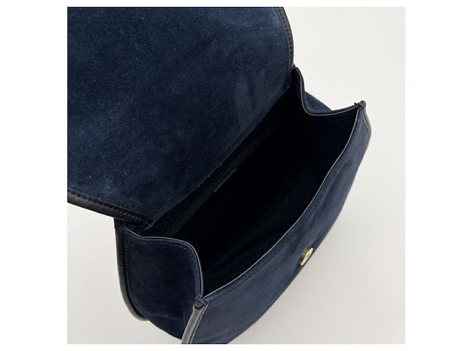 Borsa a tracolla/sling Gucci Horsebit in camoscio Blu navy - vista 16