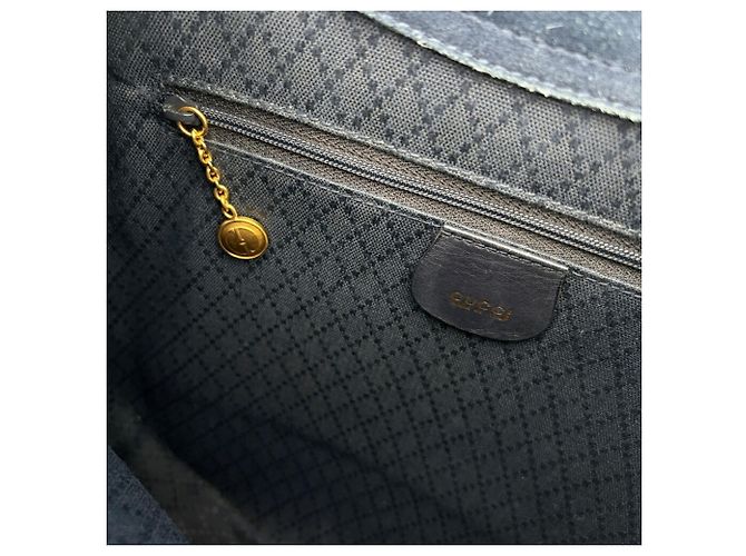 Borsa a tracolla/sling Gucci Horsebit in camoscio Blu navy - vista 17
