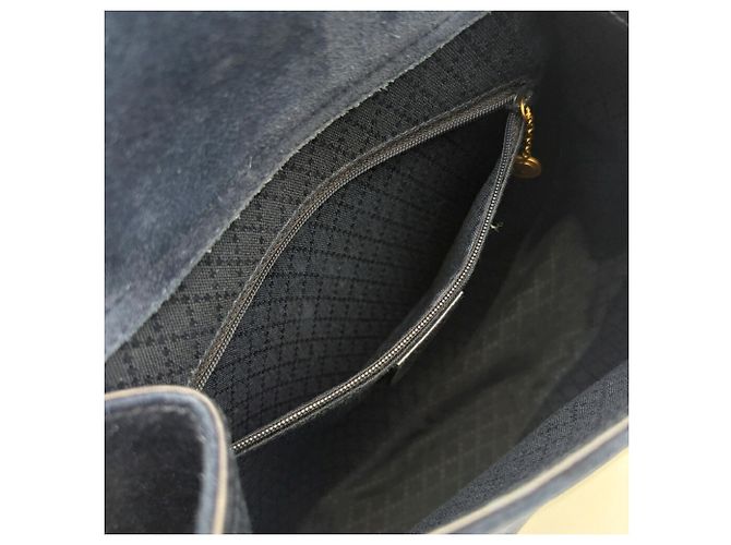 Borsa a tracolla/sling Gucci Horsebit in camoscio Blu navy - vista 18