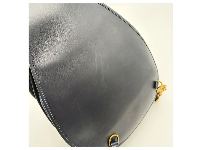 Borsa a tracolla/sling Gucci Horsebit in camoscio Blu navy - vista 7