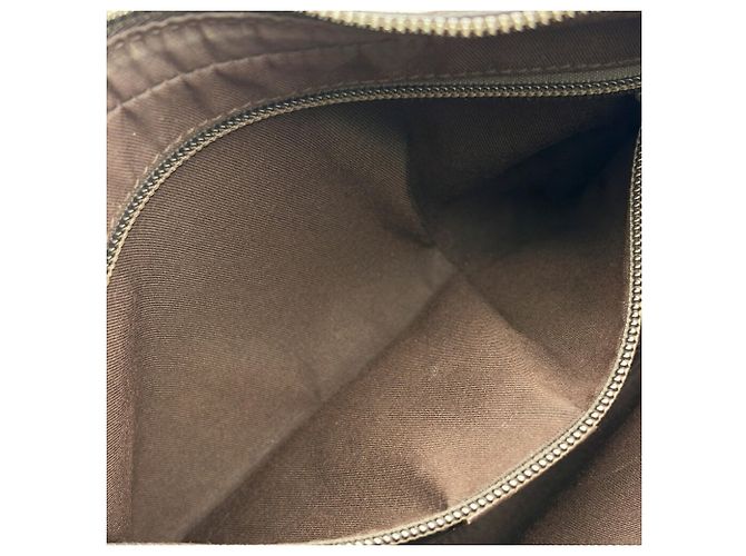 Borsa a tracolla Gucci in tela beige e marrone - vista 16