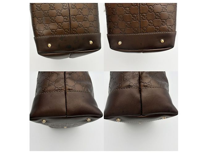 Borsa a tracolla Gucci in pelle bronzo - vista 10
