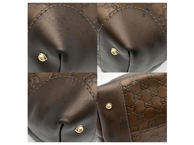 Borsa a tracolla Gucci in pelle bronzo - vista 11