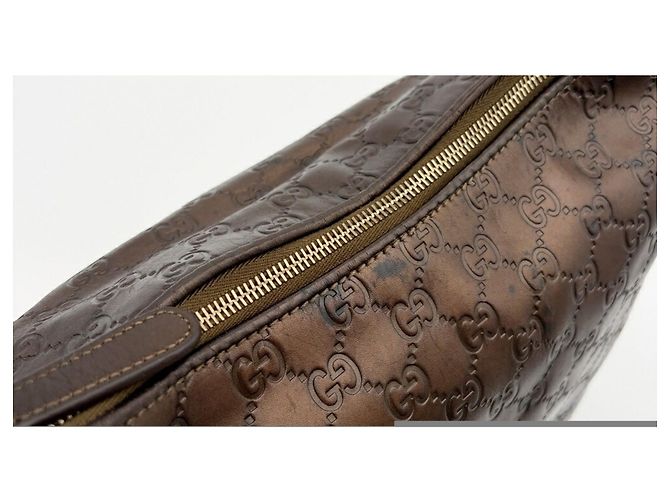 Borsa a tracolla Gucci in pelle bronzo - vista 14
