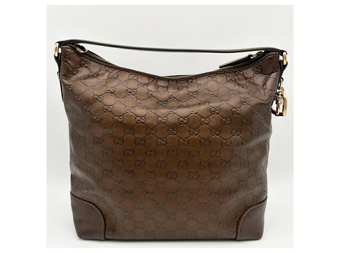 Borsa a tracolla Gucci in pelle bronzo - vista 3