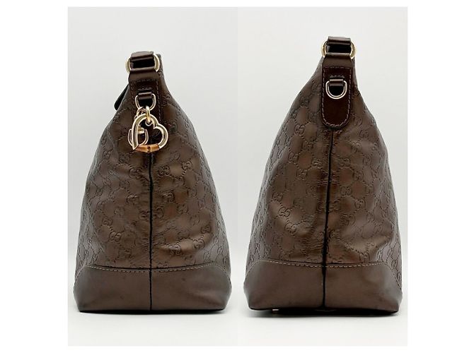 Borsa a tracolla Gucci in pelle bronzo - vista 5